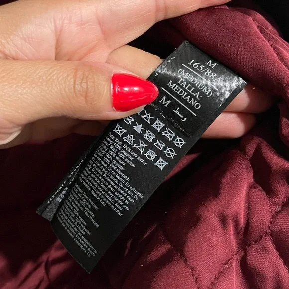 All Saints | Womens Maizie Shearling-Collar Leather Biker Jacket Size: Medium - Picture 7 of 13